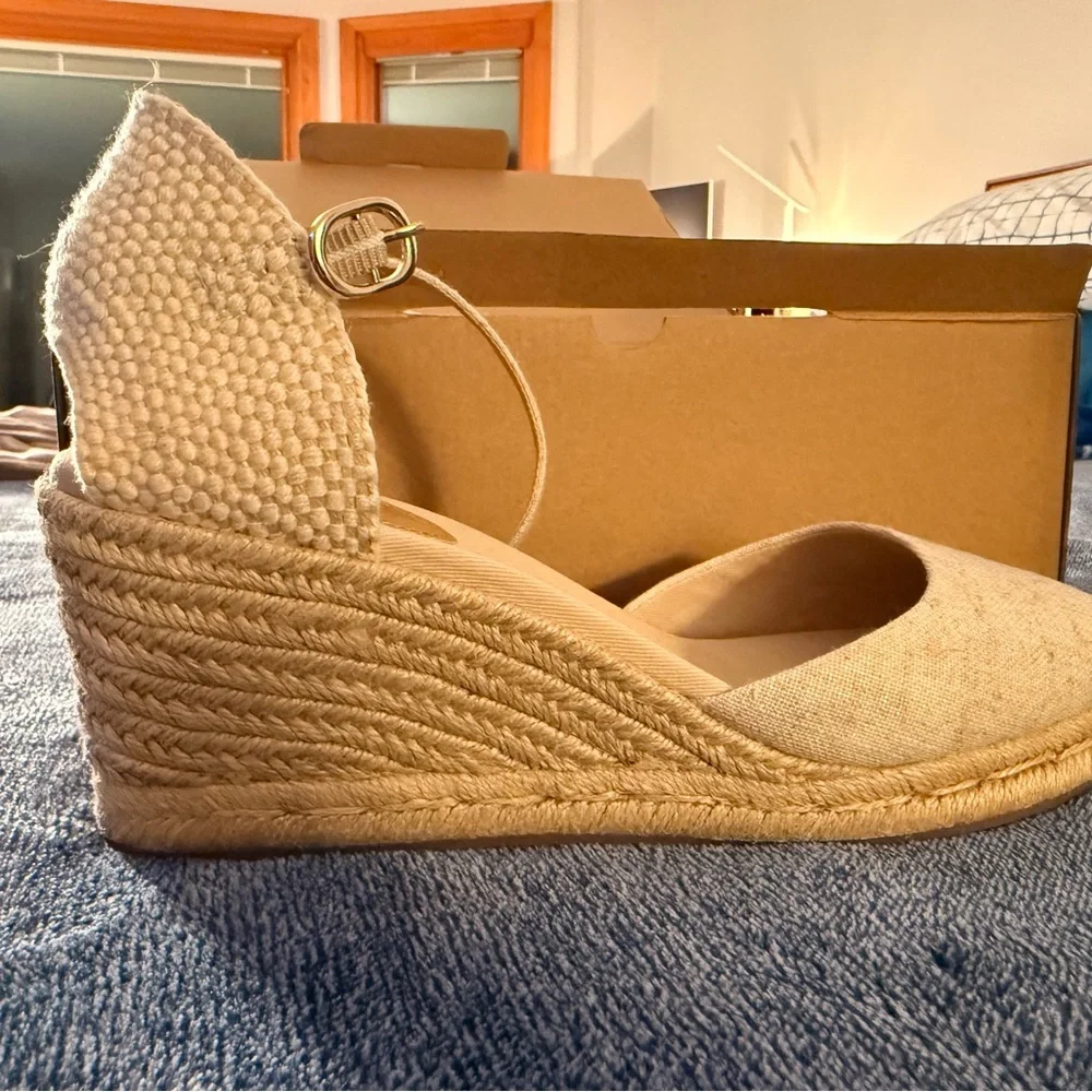 J. Crew Factory Ankle-strap espadrille wedges Size 10 - Picture 14 of 17